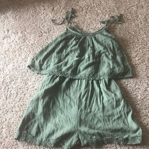 Aerie green romper